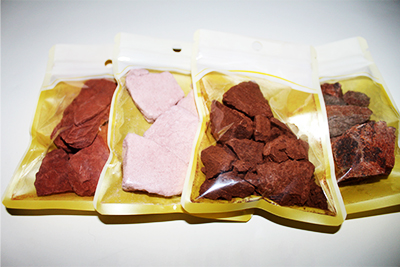 Earthy Goodies Sample Collection Pack No. 1. Contains 4 limited time  packs - Desert Blush Clay, Phoenix Clay, Cement Rock, & Crunchy Dirt Chips.