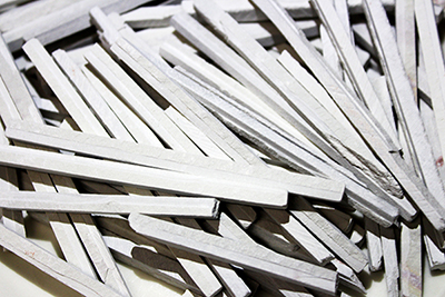 Edible slate pencils are crunchy, but these are softer but still crunchy!