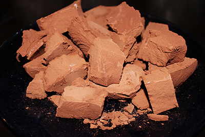 Brown edible clay chunks from AZ. Earthy Goodies mined and delicious.