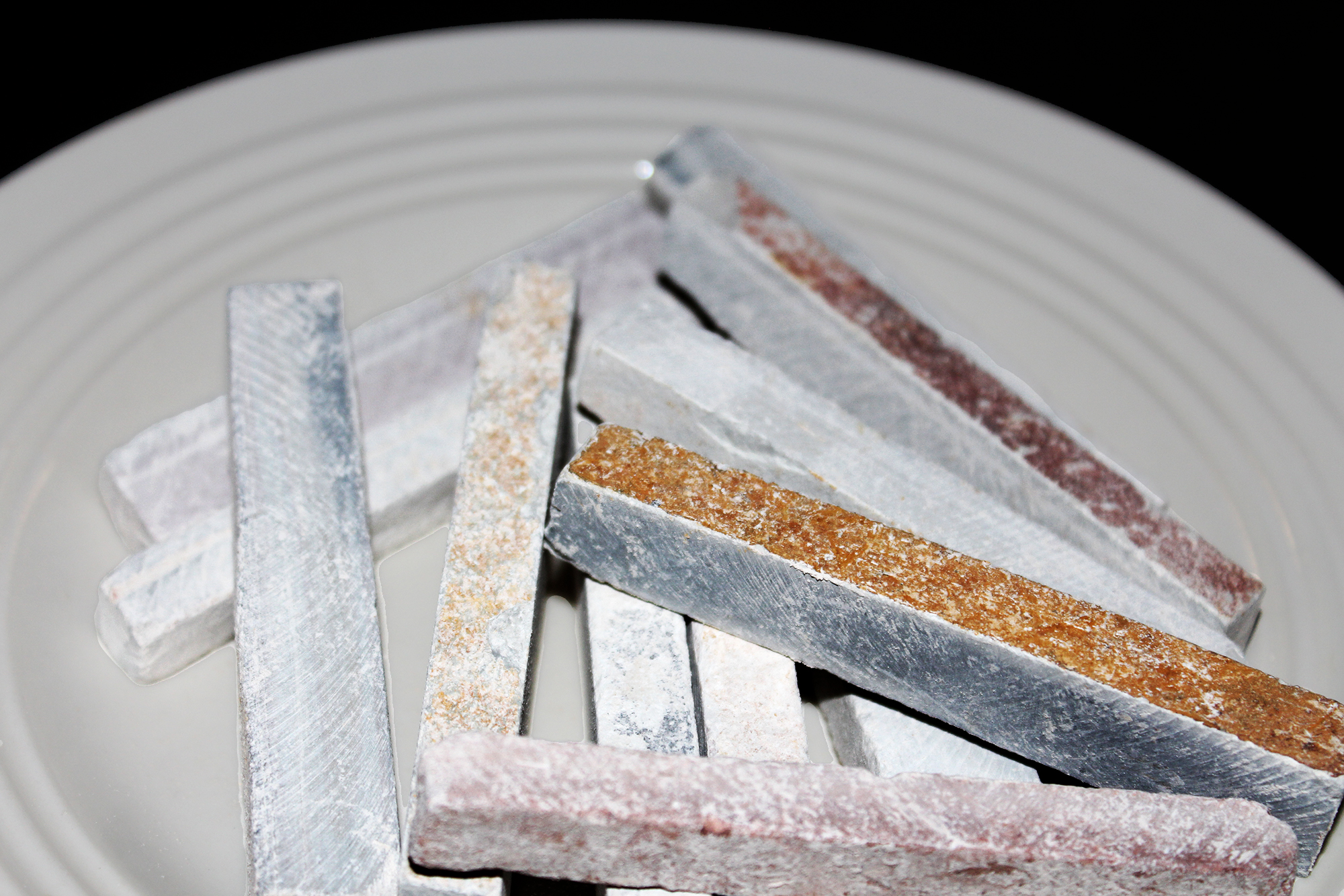 Slate block chunks that are slow eating for your pica pleasure