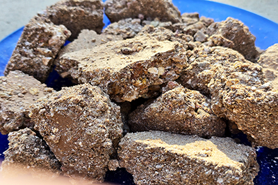 earthy goodies crumbly clay chunks