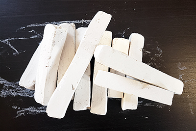 Dirty Clay Chalk Bars. Powdery, dusty and tastes like musty soil.