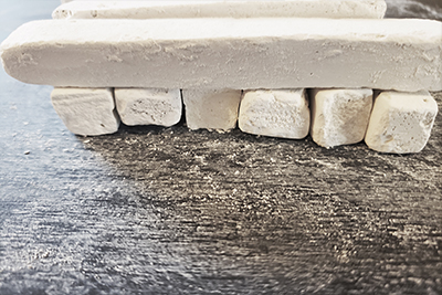 Dirty Clay Chalk Bars. Powdery, dusty and tastes like musty soil.