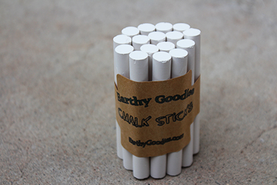 Handmade chalk made with pulverized chalk ore and Earthy Goodies brand white mountain clay
