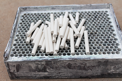 Handmade chalk made with pulverized chalk ore and Earthy Goodies brand white mountain clay