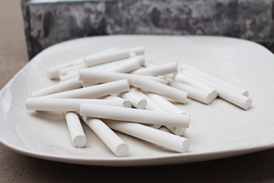 Handmade chalk made with pulverized chalk ore and Earthy Goodies brand white mountain clay