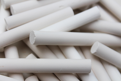 Handmade chalk made with pulverized chalk ore and Earthy Goodies brand white mountain clay