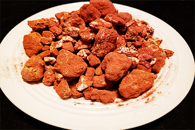 red dusted pink and red clay-earthy goodies brand