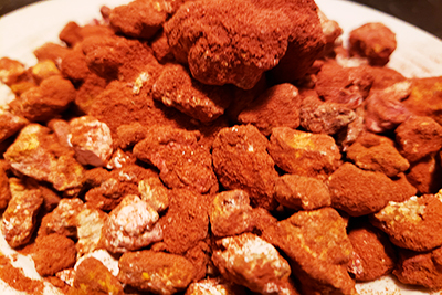 red dusted pink and red clay-earthy goodies brand